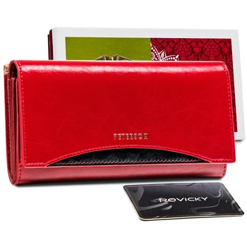 Гаманець жіночий шкіряний Peterson PTN PL-721-1766 RED/BLACK Червоний