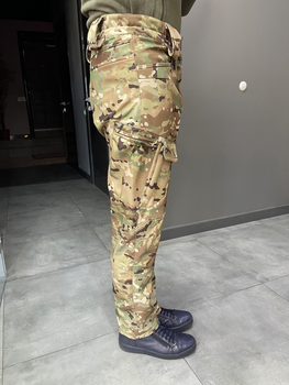Штани зимові тактичні софтшел флісові Single Sword, розмір S, Мультикам, утеплені штани для військових