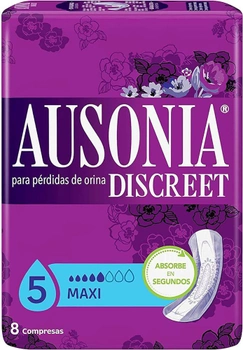 Урологічні прокладки Ausonia Discreet Sanitary Towels Maxi Urinary Incontinence 8 шт (8001090995438)