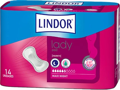 Podpaski urologiczne Lindor Lady Pad Maxi Night 6 Drops 14 szt (4052199535524)