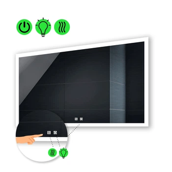 LED-зеркало 80x70см, с двумя сенсорами и подогревом, модель Simphony (Simphonyg56)