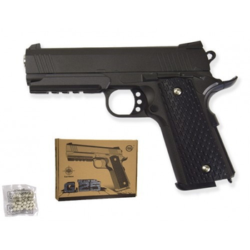 Страйкбольный пистолет "Colt 1911 Rail" 30х19х5 см Galaxy Черный 000222487