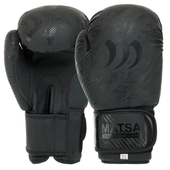 Рукавички боксерські PU MATSA Pro MATT (розмір 12oz, Чорний)