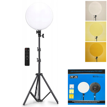 Круглая светодиодная LED лампа для фотостудии Camera light PF-26 + Штатив