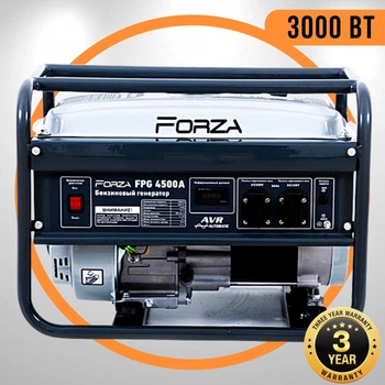 Генератор Бензиновый 3.0 кВт с ручным запуском Forza FPG4500A + AVR Синхронный Однофазный электрогенератор 3000 Вт