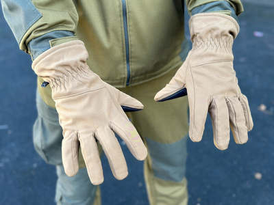 Зимові рукавички теплі Tactic тактичні рукавички софт шел утеплені, рукавички soft shell Coyote (XL)