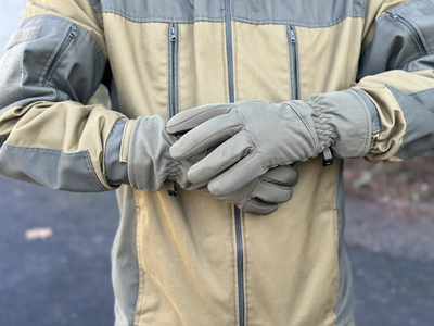 Зимові рукавички теплі Tactic тактичні рукавички софт шел утеплені, рукавички soft shell олива (м)