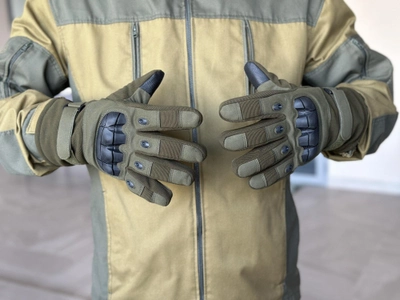 Тактические полнопалые перчатки Tactic армейские перчатки с защитой костяшек размер ХL цвет Олива (pp-olive-mex-XL)