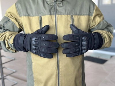 Тактические полнопалые перчатки Tactic армейские перчатки с защитой костяшек размер ХL цвет Черный (pp-black-mex-XL)