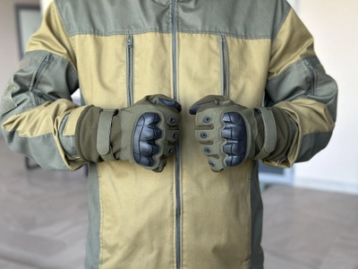Тактичні повнопалі рукавички Tactic армійські рукавички із захистом кістячок розмір L колір Олива (pp-olive-mex-L)