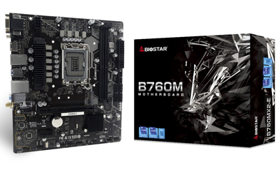 Материнська плата LGA1700, Biostar B760MX2-E, B760, 2xDDR5, Int.Video(CPU), 4xSATA3, 1xM.2, 1xPCI-E 4.0 x16, 1xPCI-E 3.0 x1, ALC897, RTL8125B, 4xUSB3.2/8xUSB2.0, VGA/DVI-D/HDMI, Micro ATX