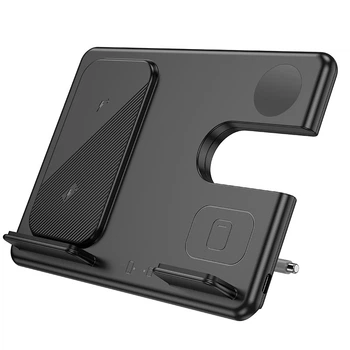 Беспроводная зарядка Qi Hoco Flash folding 3-in-1 Wireless Fast Charger CQ2 27Вт