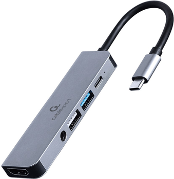 USB-хаб Cablexpert USB-C 5-в-1 (хаб/HDMI/PD/Аудіо 3.5) (A-CM-COMBO5-02)