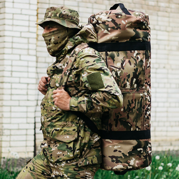 Військова баул сумка, армійський баул Cordura мультикам 100 л тактичний баул, тактичний баул-рюкзак