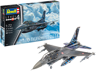 Zmontowana replika modelu Revell Samolot F-16D Tigermeet 2014 Level 4 Skala 1:72 130 szt (4009803038445)