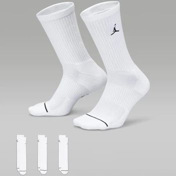 Носки баскетбольные Jordan Everyday Crew Socks размер L 42-46 для спорта и на каждый день 3 пары белые (DX9632-100)