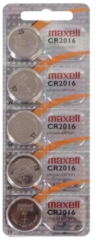Батарейка літієва (таблетка) Maxell CR2016 blister 5 шт (MX-131272)