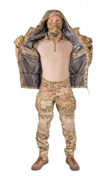 Куртка тактическая зимняя военная Рип Стоп с теплоотражающей подкладкой Omni Hit Multicam с капюшоном Мультикам р.3XL
