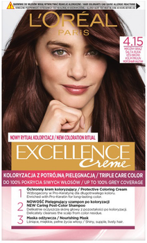 Farba do włosów L'Oreal Paris Excellence Creme 4.15 Mroźny Brąz 260 g (3600523325320)