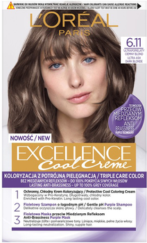 Farba do włosów L'Oreal Paris Excellence Cool Creme 6.11 Ultrapopielaty Ciemny Blond 260 g (3600523940165)