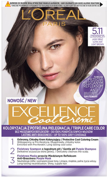 Фарба для волосся L'Oreal Paris Excellence Cool Creme 5.11 Надзвичайно світлий русявий 260 г (3600523940110)