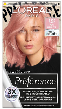 Trwała farba do włosów L'Oreal Paris Preference Vivid Colors 9.213 Rose Gold 273 g (3600524015640)