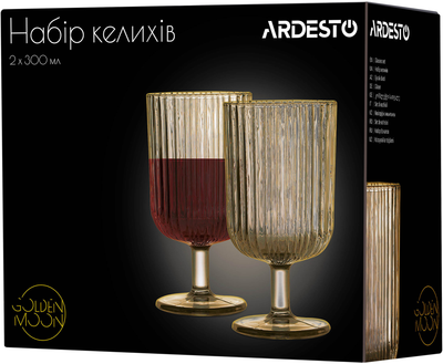 Набір келихів Ardesto Golden Moon Скло 300 мл х 2 шт (AR2630GM)
