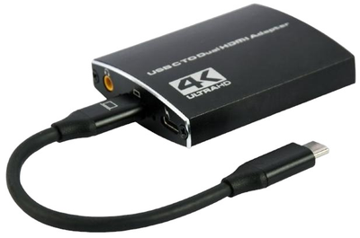Адаптер-перехідник Cablexpert USB-C на 2 HDMI (A-CM-HDMIF2-01)