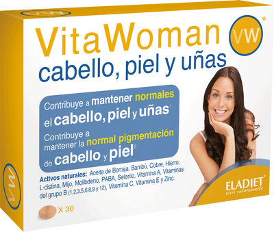 Suplement diety Eladiet Vitawoman Cabello Piel & Unas 30 tabletek (8420101215257)
