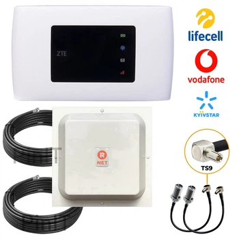 Полный комплект мобильный интернет модем 4G с WiFi и аккумулятором ZTE MF920U | Антенна MIMO Rnet 16дБ + кабель и переходники |До 20 км от базовой станции | Киевстар, Vodafone, Lifecell