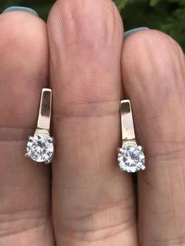 Серьги серебряные с золотом и цирконием 0448.10с