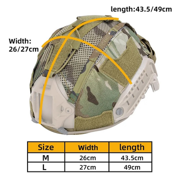 Кавер Idogear для тактического шлема с карманом для батареи размер M Мультикам