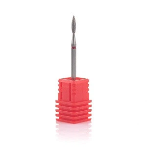 Фреза алмазна Nail Drill "Пламя" 243 021R діаметр 2,1 мм, червона