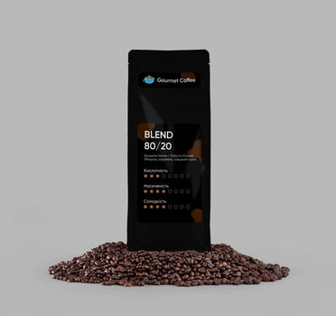 Кава Blend 80/20% (арабіка / робуста) Бразилія Santos / Уганда мелена свіжообсмажена з клапаном 250 г