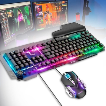 Набор клавиатура игровая с мышкой Hoco GMІ2 проводная с подсветкой RGB комплект для компьютера