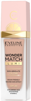 Тональна основа для обличчя Eveline Cosmetics Wonder Match Lumi 20 Nude розкішна освітлювальна 30 ml (5903416043485)
