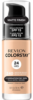 Тональна основа для обличчя Revlon ColorStay SPF15 240 Medium Beige для жирної та комбінованої шкіри 30 ml (309974700061)