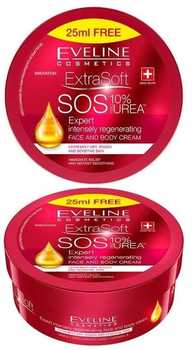 Крем для тіла та обличчя Eveline Cosmetics Extra Soft SOS спеціалізований інтенсивний регенеруючий 10% Urea 175 мл (5901761965346)