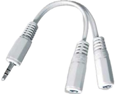 Kabel stereo audio Cablexpert 3.5 mm F - 2 x 3.5 mm M 0.1 m Biały (CCA-415W)