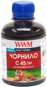 Чорнило WWM C45 Canon PG-440/PG-445/PGI-450BK 200 мл Black Pigment (C45/BP)