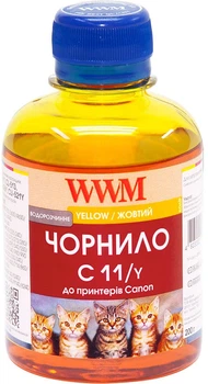 Чернила WWM C11 Canon CL-511С/CL-513С/CLI-521Y 200 мл Yellow (C11/Y)