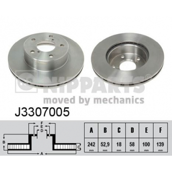 Тормозной диск Nipparts J3307005