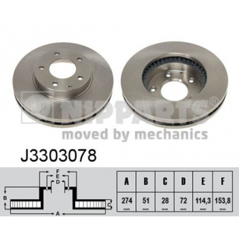 Тормозной диск Nipparts J3303078