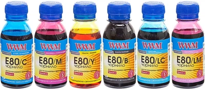 Набор чернил WWM E80 для Epson 6x100 мл B/C/M/Y/LC/LM (E80SET-2)