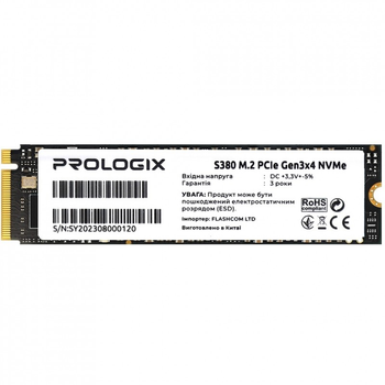 Накопитель SSD M.2 2280 256GB Prologix (PRO256GS380) (165288)