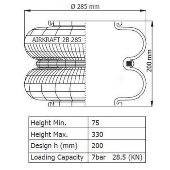 Пневмоподушка Sabo 2B-285 мембрана (домкрат ДП-2)
