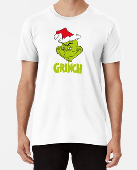Чоловіча Новорічна футболка Stedman з принтом Grinch Грінч новорічний Білий М