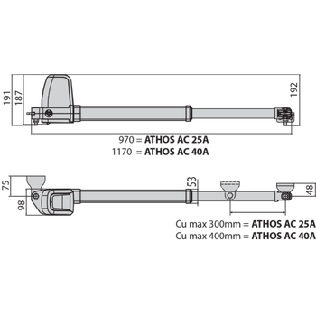 Автоматика для розпашних воріт BFT Athos AC A25