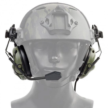 Тактические наушники с микрофоном с активным шумоподавлением на шлем типа FAST крепление в комплекте