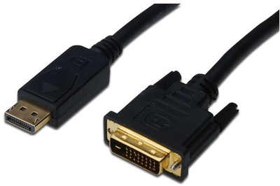 Kabel Digitus DisplayPort – DVI-D 1080p 60Hz FHD 2 m Black (4016032328537)